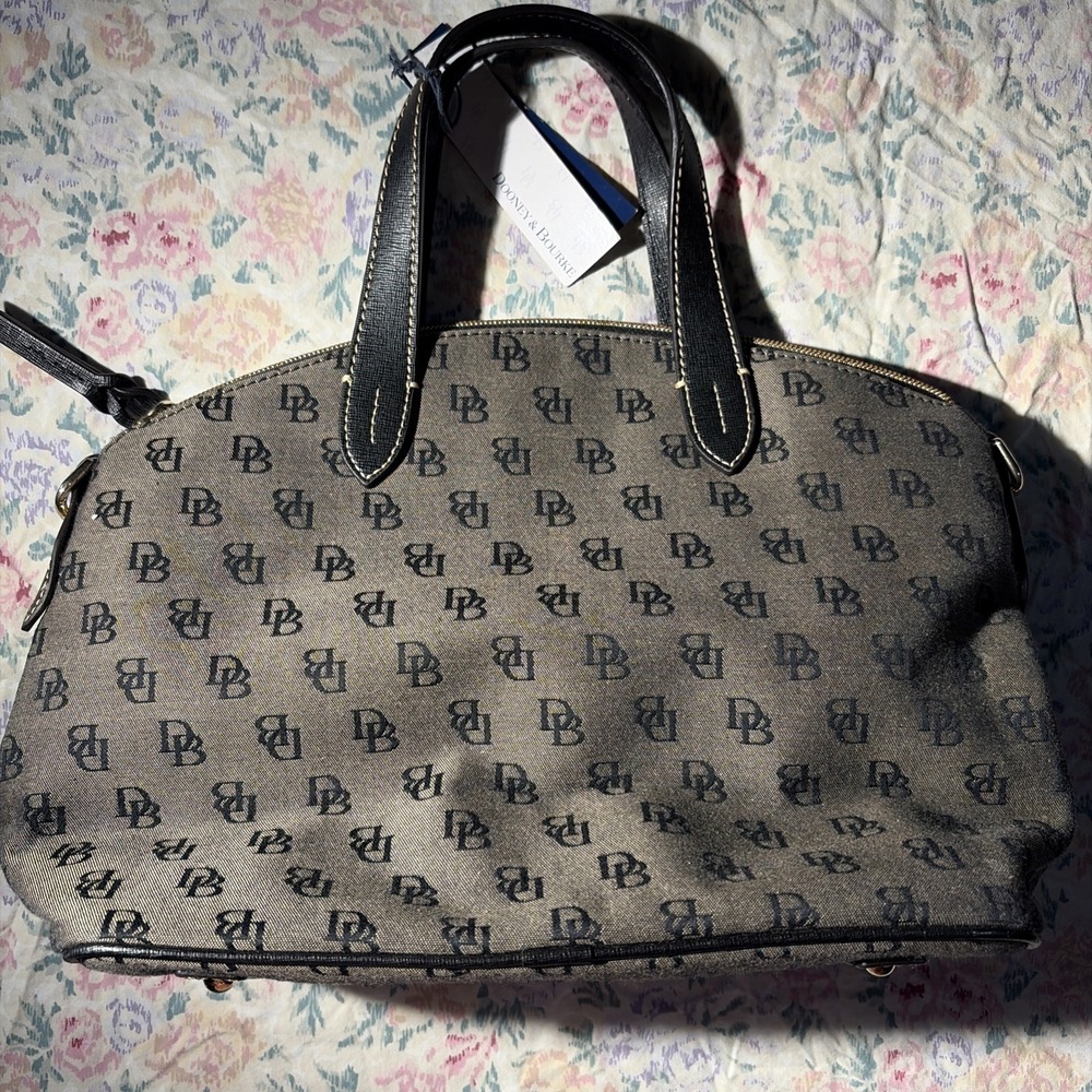 Dooney & Bourke Signature‎ Monogram Ruby Small Satchel Black NWT $228 Authentic